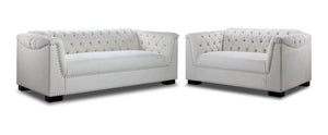Veronica 2 Pc. Living Room Package w/ Loveseat - Cream