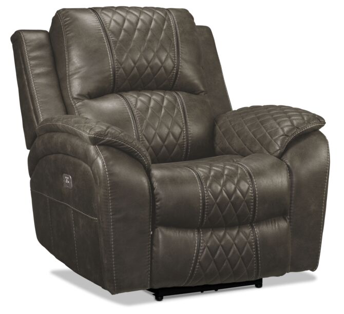 Wesley Dual Power Reclining Sofa and Dual Power Recliner - Granite