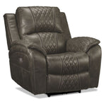 Wesley Dual Power Reclining Sofa, Dual Power Reclining Loveseat w/Console and Dual Power Recliner Set - Granite