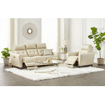 Wexner Dual Power Reclining Leather Sofa - Colby Stone