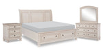 Windchester 6-Piece Queen Storage Bedroom Set - Antique White