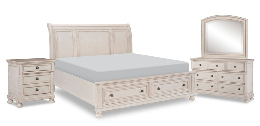 Windchester 6-Piece Queen Storage Bedroom Set - Antique White