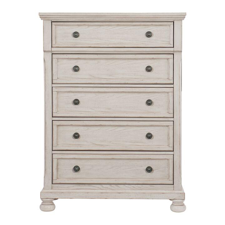Windchester 5-Piece King Storage Bedroom Set - Antique White