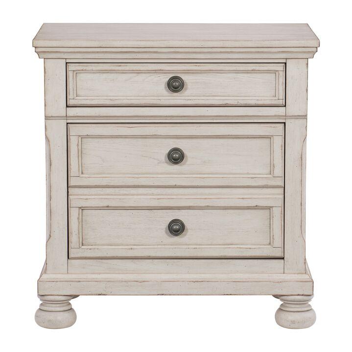 Windchester 5-Piece King Storage Bedroom Set - Antique White