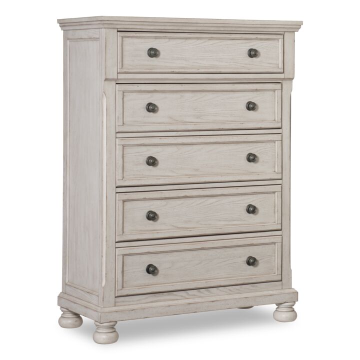 Windchester 5 Drawer Chest - Antique White