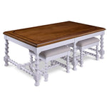 Winslow Coffee Table with Two Ottomans - Antique White