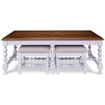 Winslow Coffee Table with Two Ottomans - Antique White