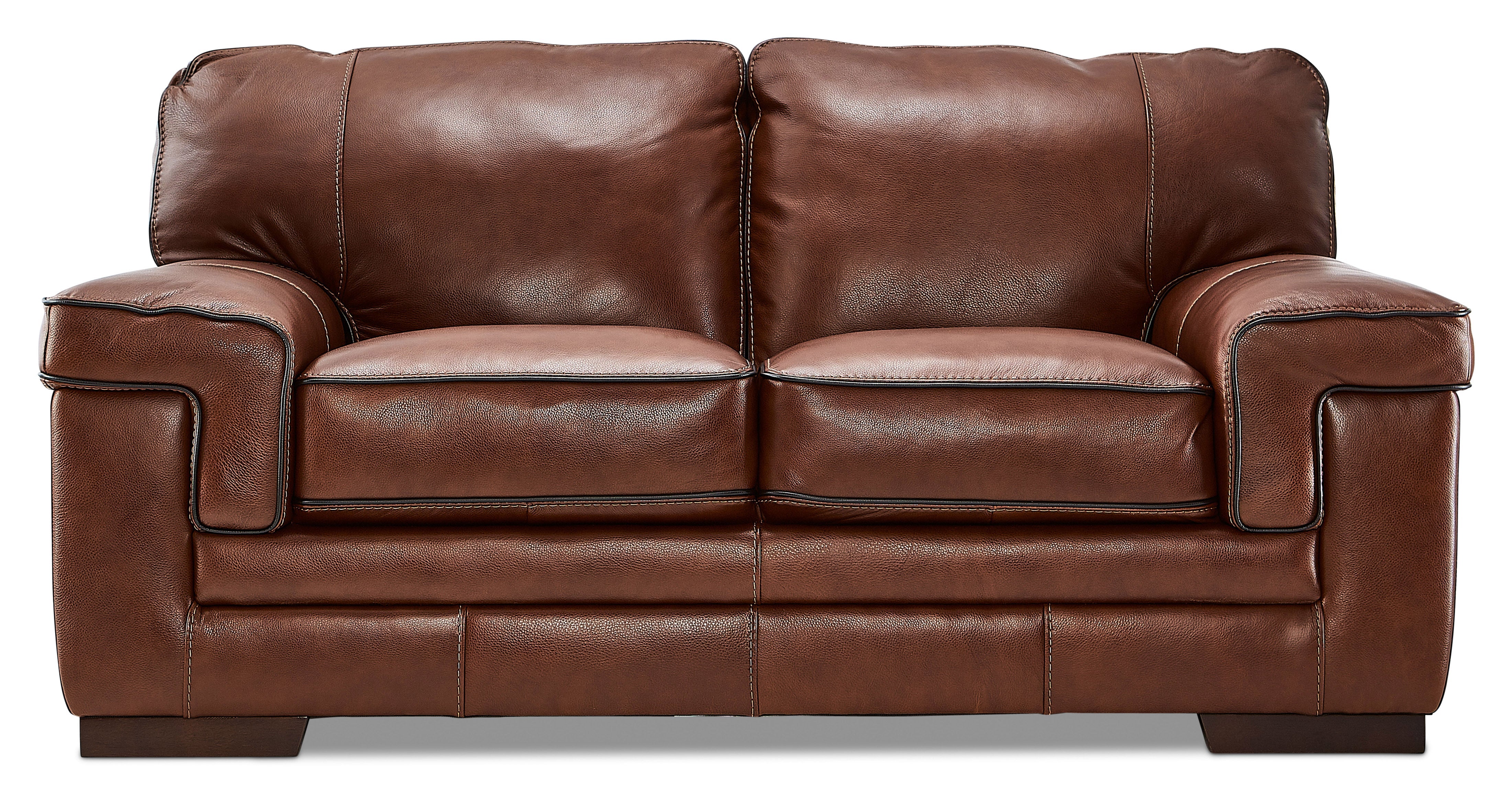 Stampede Leather Loveseat - Chestnut