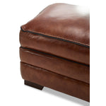 Stampede Leather Ottoman - Chestnut