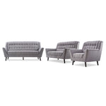 Stanley Sofa, Loveseat and Chair Set - Grey