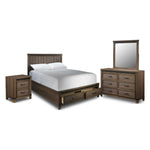 Rossco 6-Piece King Storage Bedroom Set - Rustic Oak