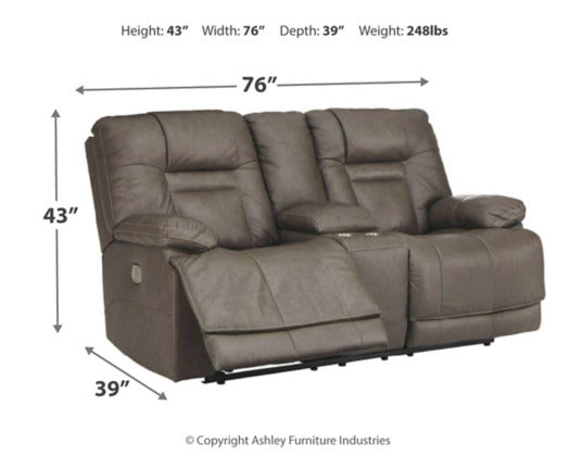 Wurstrow Triple Power Reclining Loveseat with Console