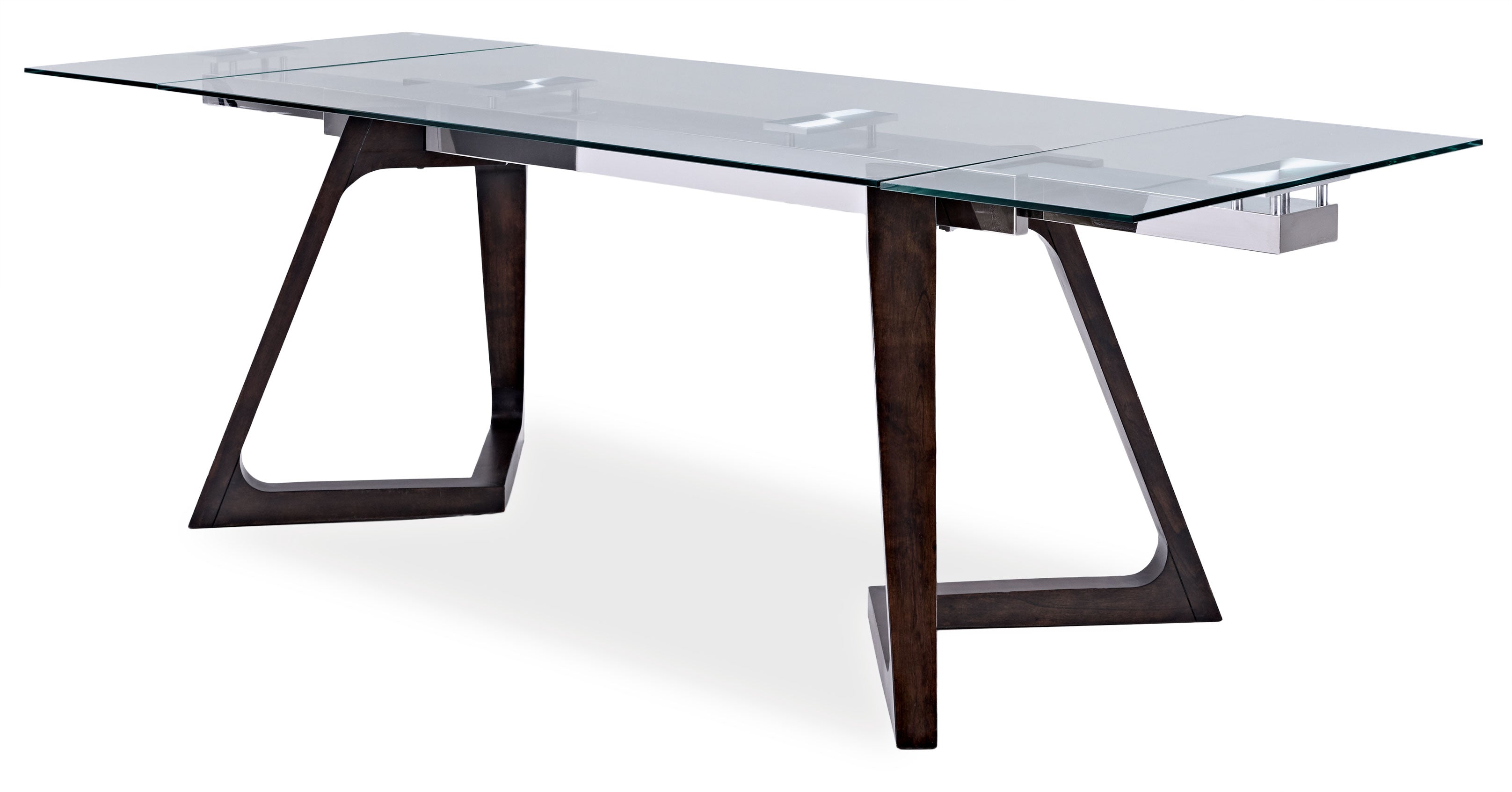 Zyer Extendable Dining Table - Glass, Merlot