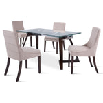 Zyer 5-Piece Dining Set - Merlot, Beige