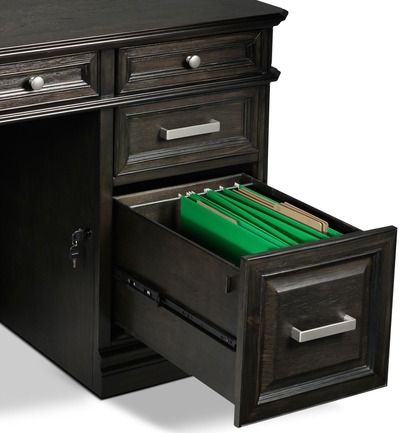 Copley 3-Piece Executive Desk - Deep Grey