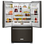 KitchenAid Black Stainless Steel French Door Refrigerator (25.2 Cu. Ft.) - KRFF305EBS