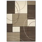 Casa Abstract 5' x 8' Area Rug - Cream and Taupe