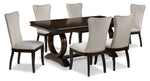 Rosario 7-Piece Dining Room Set - Cherry and Beige