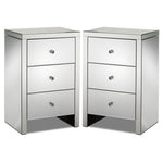 Illusion Set of 2 Night Tables - Mirrored Glass