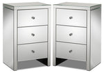 Illusion Set of 2 Night Tables - Mirrored Glass