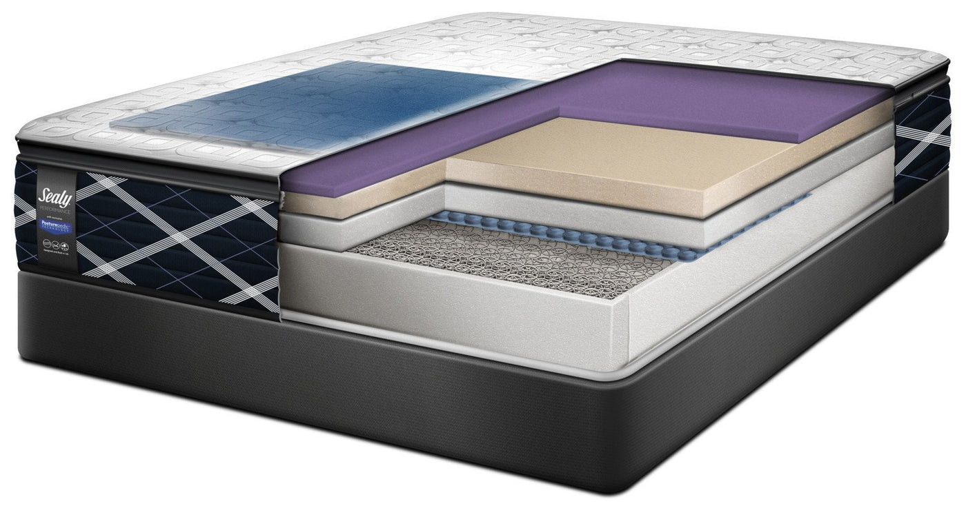 Sealy Figment Hybrid Cushion Firm King Mattress and Split Boxspring Set