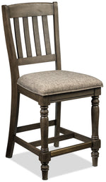 Bilboa 7-Piece Counter Height Dining Room Set with 2 Counter Backless Stools - Roasted Oak