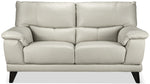 Braylon Leather Loveseat - Silver Grey