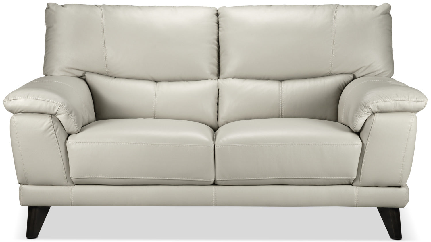 Braylon Leather Loveseat - Silver Grey