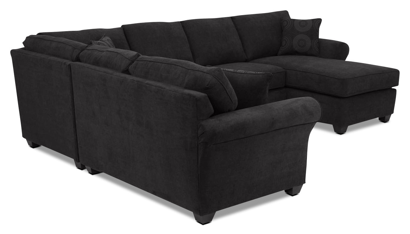 Althea 4-Piece Sectional with Right-Facing Chaise - Black