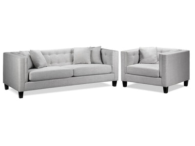 Astin Sofa and Chair and a Half - Grey