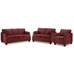 Agnes Sofa, Loveseat and Chair Set - Merlot