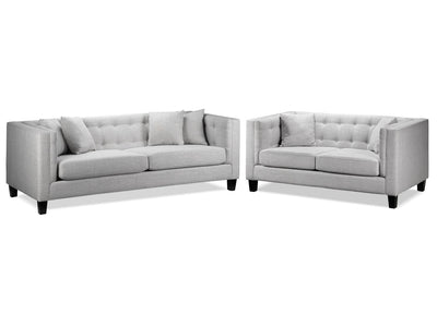 Astin Sofa and Loveseat - Grey