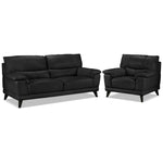 Braylon Sofa and Chair Set - Classic Black