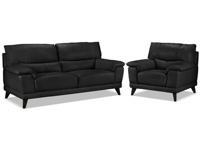 Braylon Sofa and Chair Set - Classic Black
