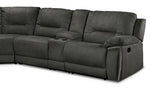 Pasadena 6-Piece Reclining Sectional with Left-Facing Chaise - Dark Grey