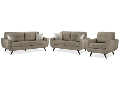 Julian Sofa, Loveseat and Chair Set - Grey