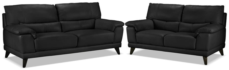 Braylon Sofa and Loveseat Set - Classic Black