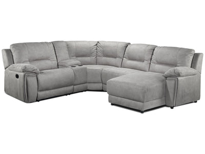 Pasadena 5-Piece Reclining Sectional with Right-Facing Chaise - Light Grey