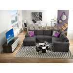 Danielle 3-Piece Sectional with Left-Facing Corner Wedge - Grey