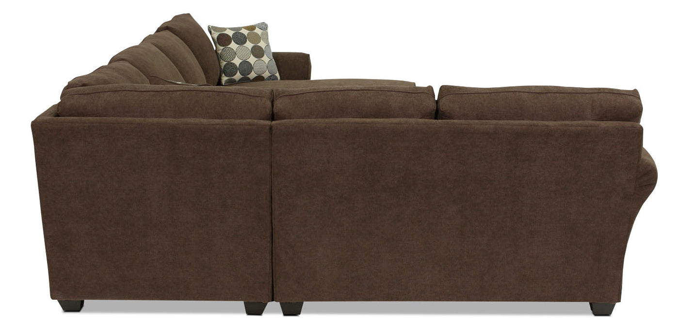 Althea 4-Piece Sectional with Right-Facing Chaise - Coffee