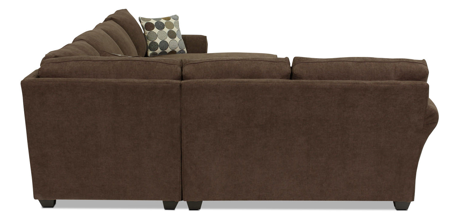 Althea 4-Piece Sectional with Right-Facing Chaise - Coffee