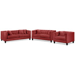 Astin Sofa, Loveseat and Chair and a Half Set - Red