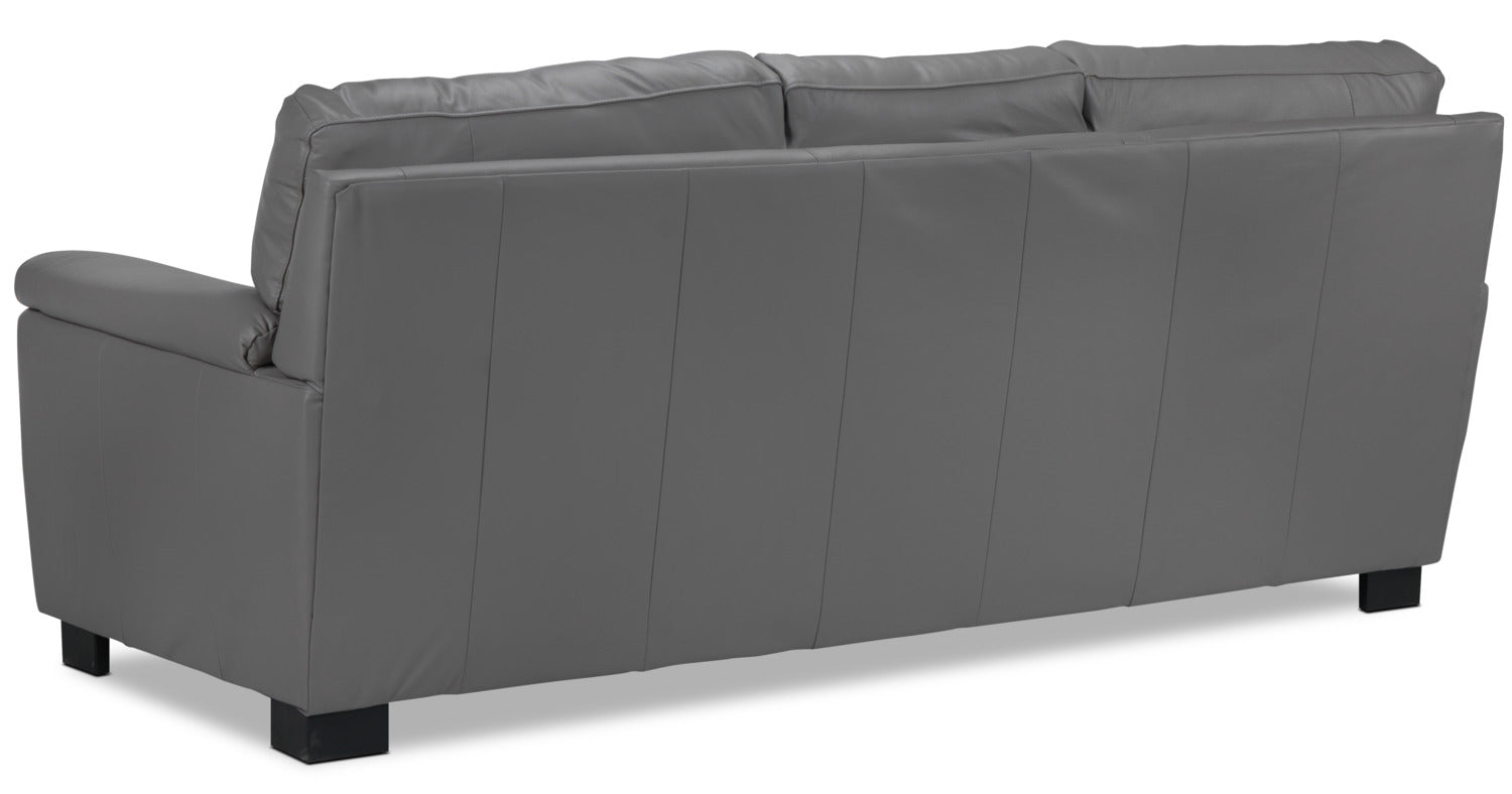 Reynolds Leather Sofa - Grey