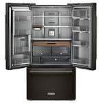 KitchenAid Black Stainless Steel Counter-Depth French Door Refrigerator (23.8 Cu. Ft.) - KRFC704FBS