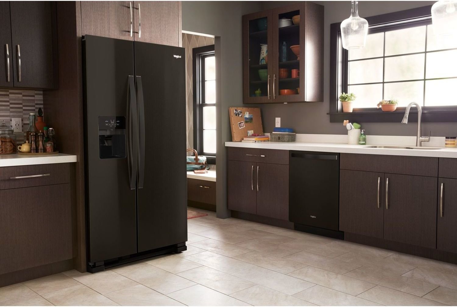 Whirlpool Black Stainless Steel Side-by-Side Refrigerator (25 Cu. Ft.) - WRS325SDHV