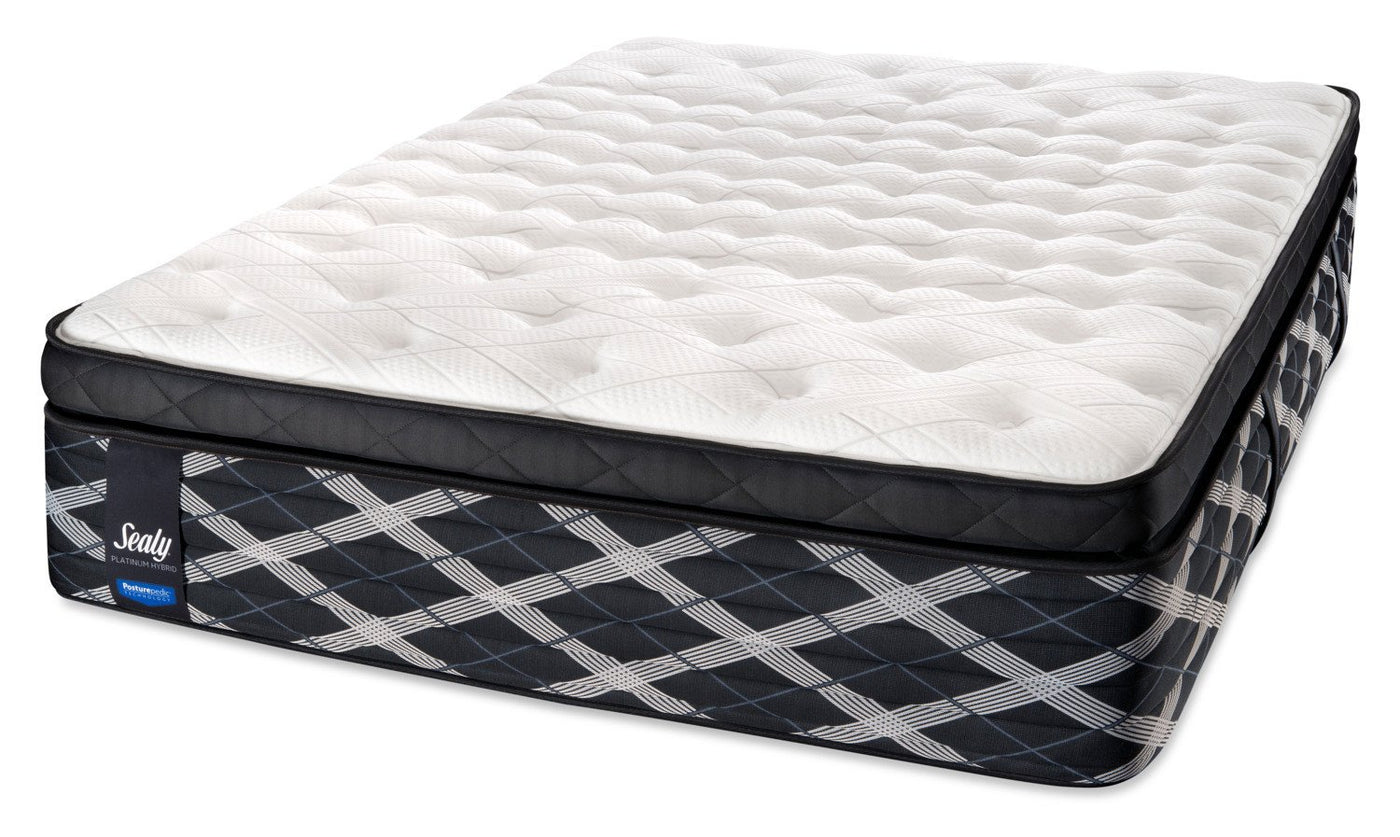 Sealy Mastery Hybrid Plush King Mattress and Split Low-Profile Boxspring Set