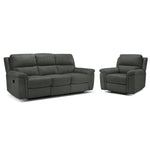 Roarke Reclining Sofa and Recliner Set - Charcoal