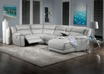 Holton 5-Piece Leather Sectional with Right-Facing Chaise - Grey