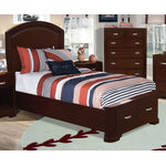 New Justin Twin Storage Bed - Deep Cherry