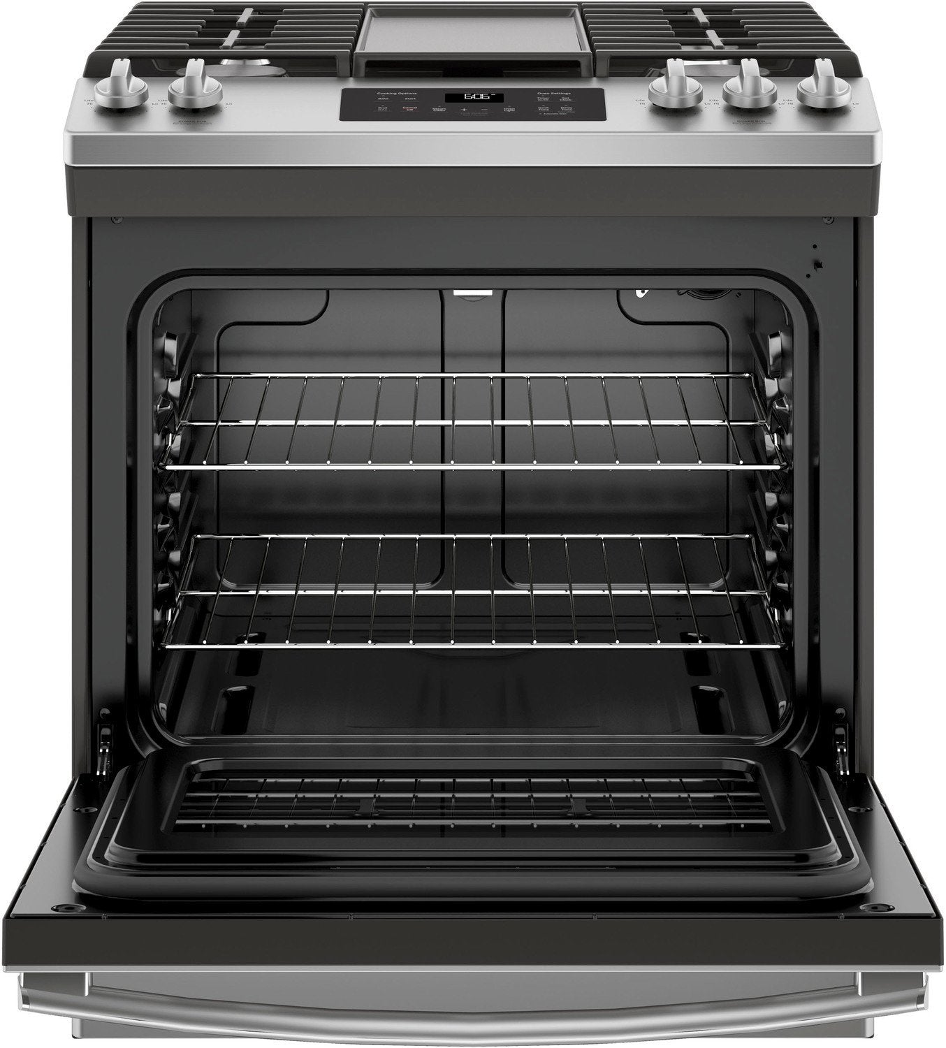 GE Premium Stainless Steel Appearance Slide-In Gas Range (5.4 Cu. Ft.) - JCGSS66SELSS